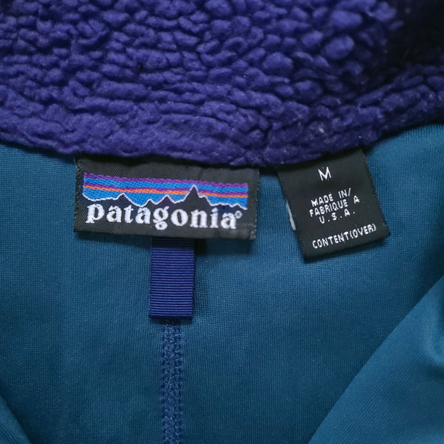 Vintage Patagonia Navy Blue Deep Pile Fleece Jacket