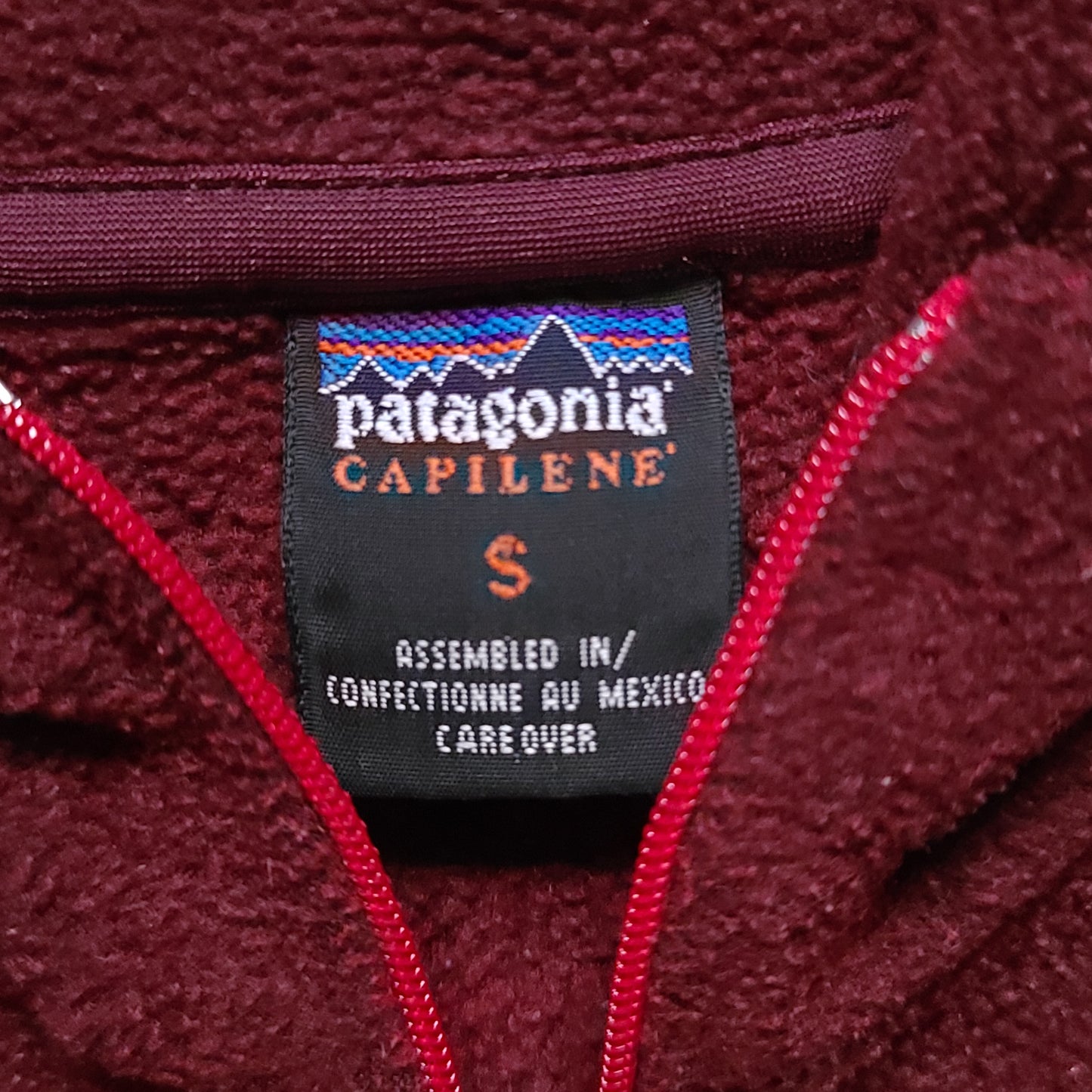 Patagonia Capilene Maroon 1/4 Zip Fleece Sweater