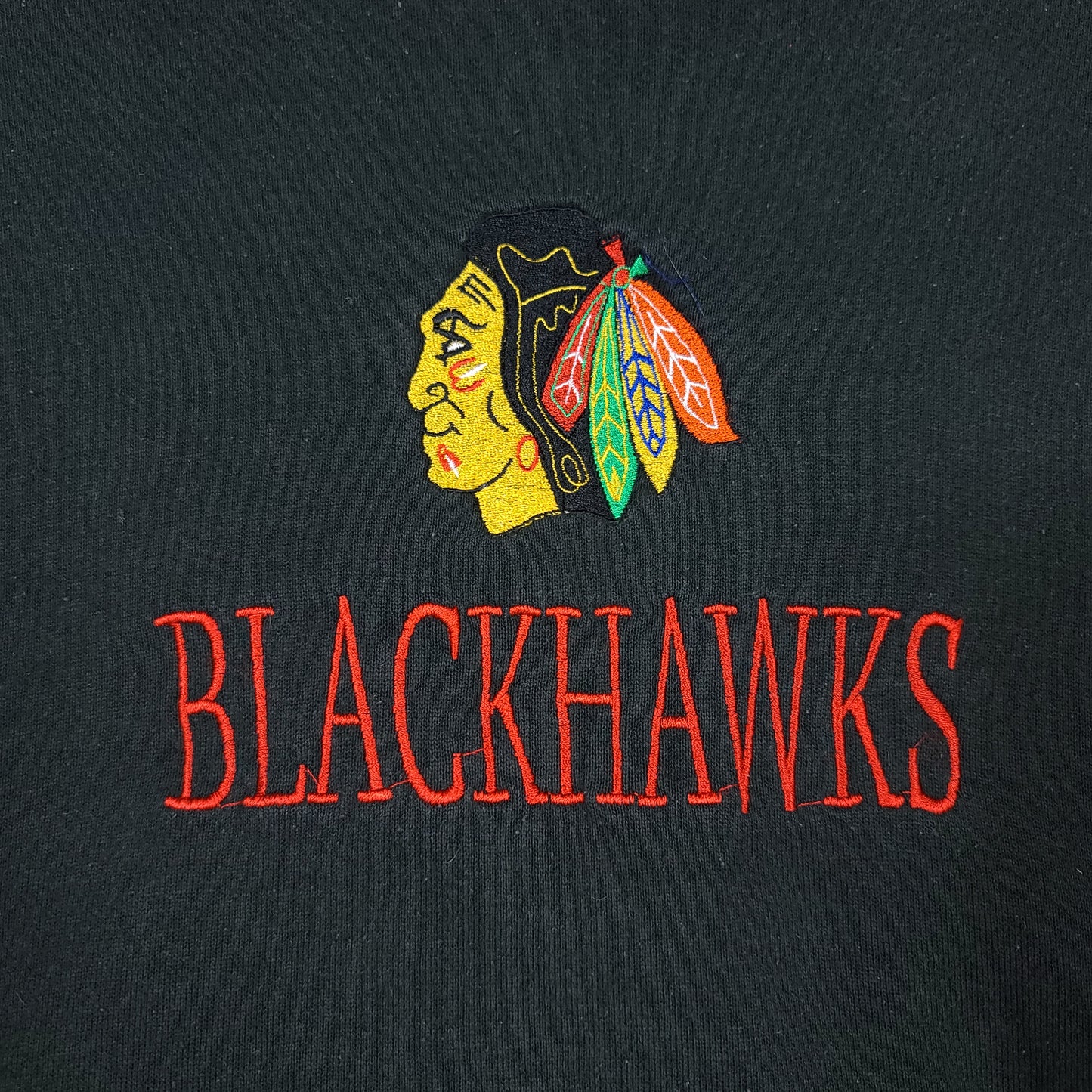 Chicago Blackhawks Black Embroidered Sweatshirt