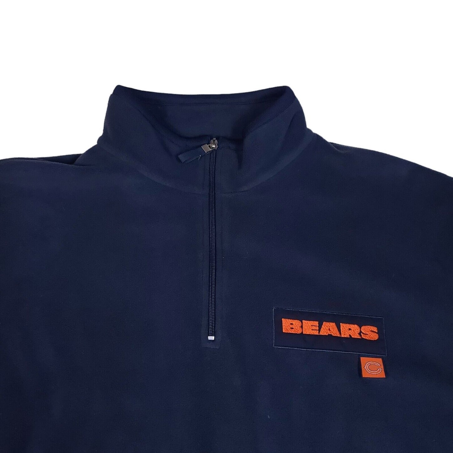 Chicago Bears Nfl Team Apparel Orange Blue 1/4 Zip Fleece Pullover