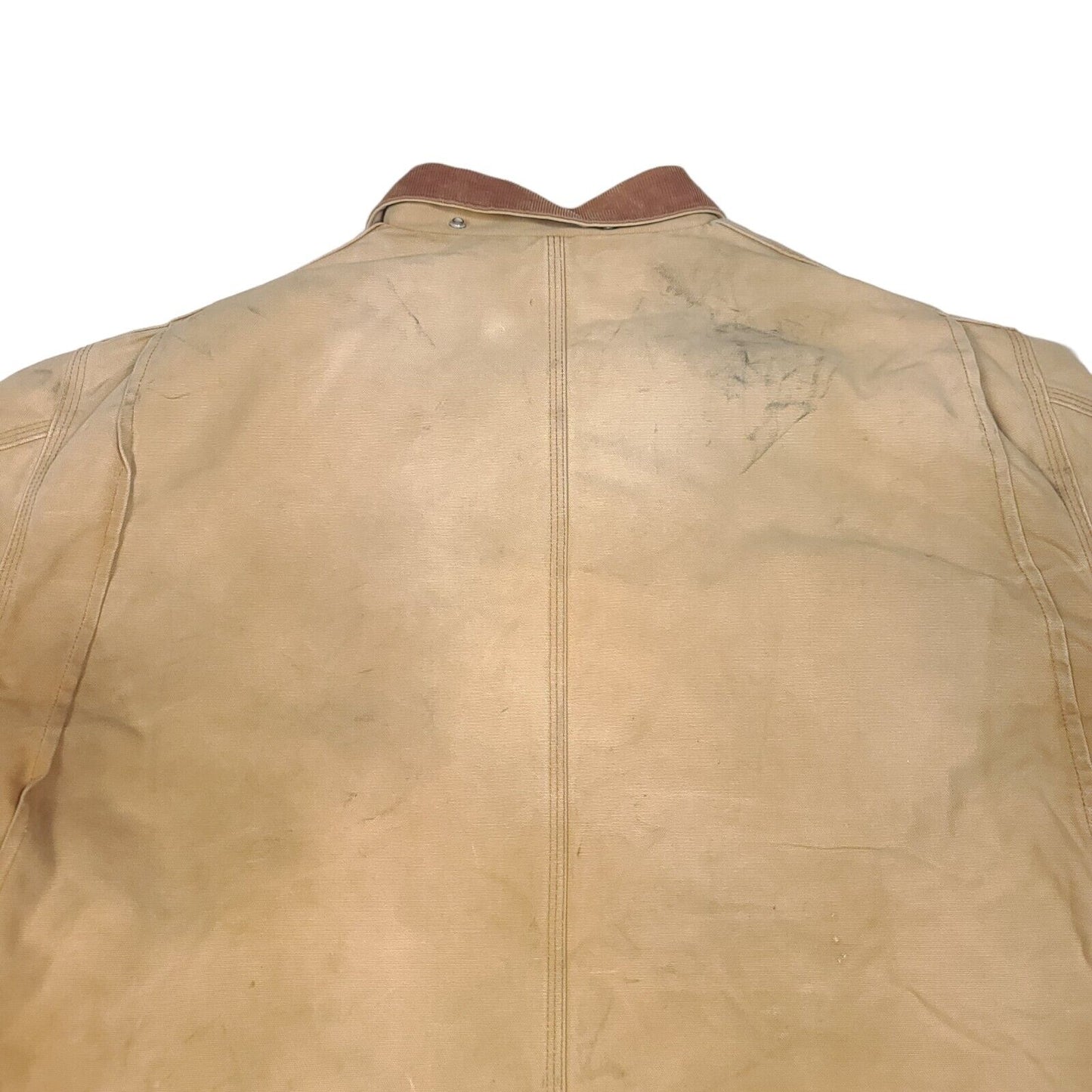 Carhartt Tan Arctic Quilt Lined Coat Jacket Distressed