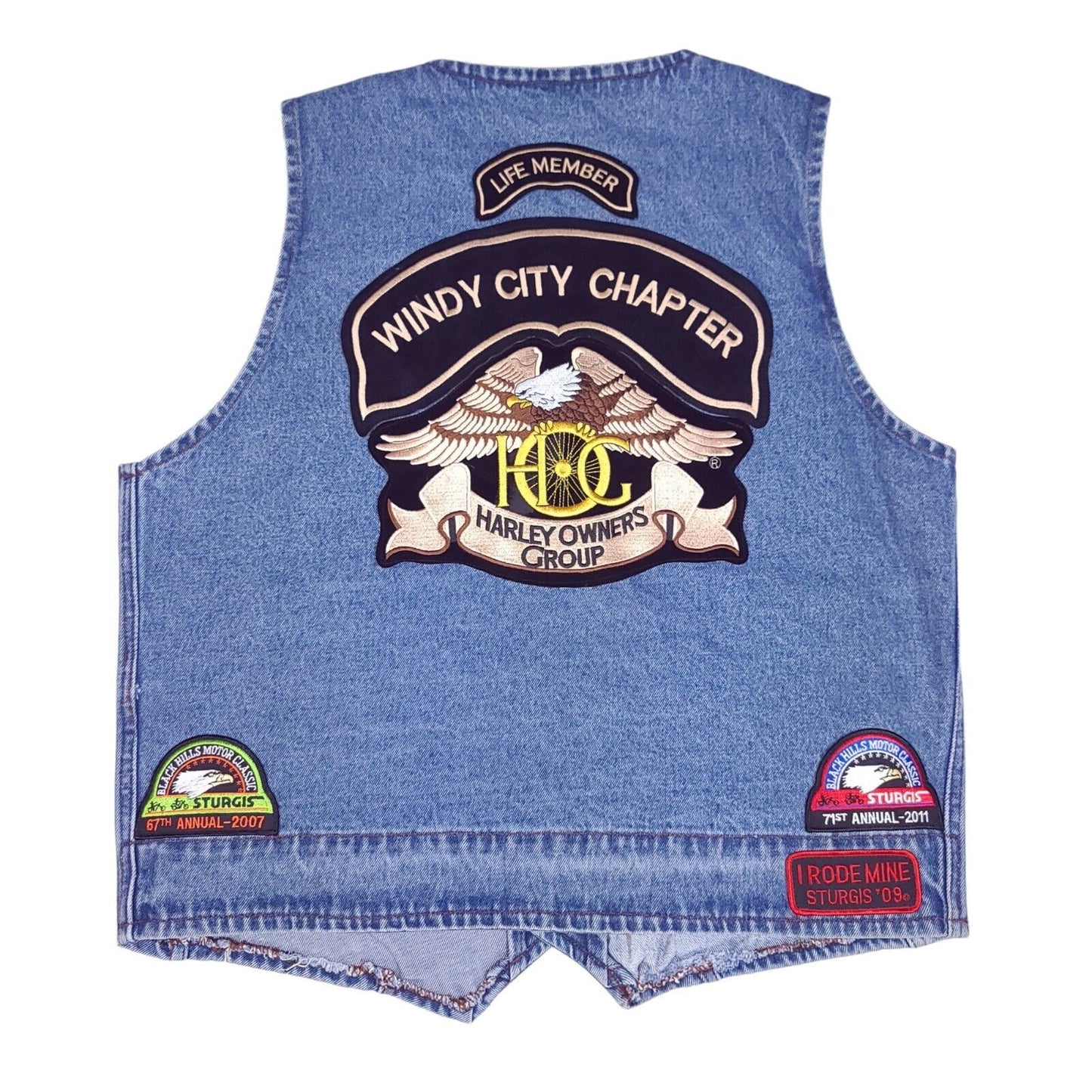 Harley Davidson Owners Group Windy City Chapter Denim Motorcycle Vest