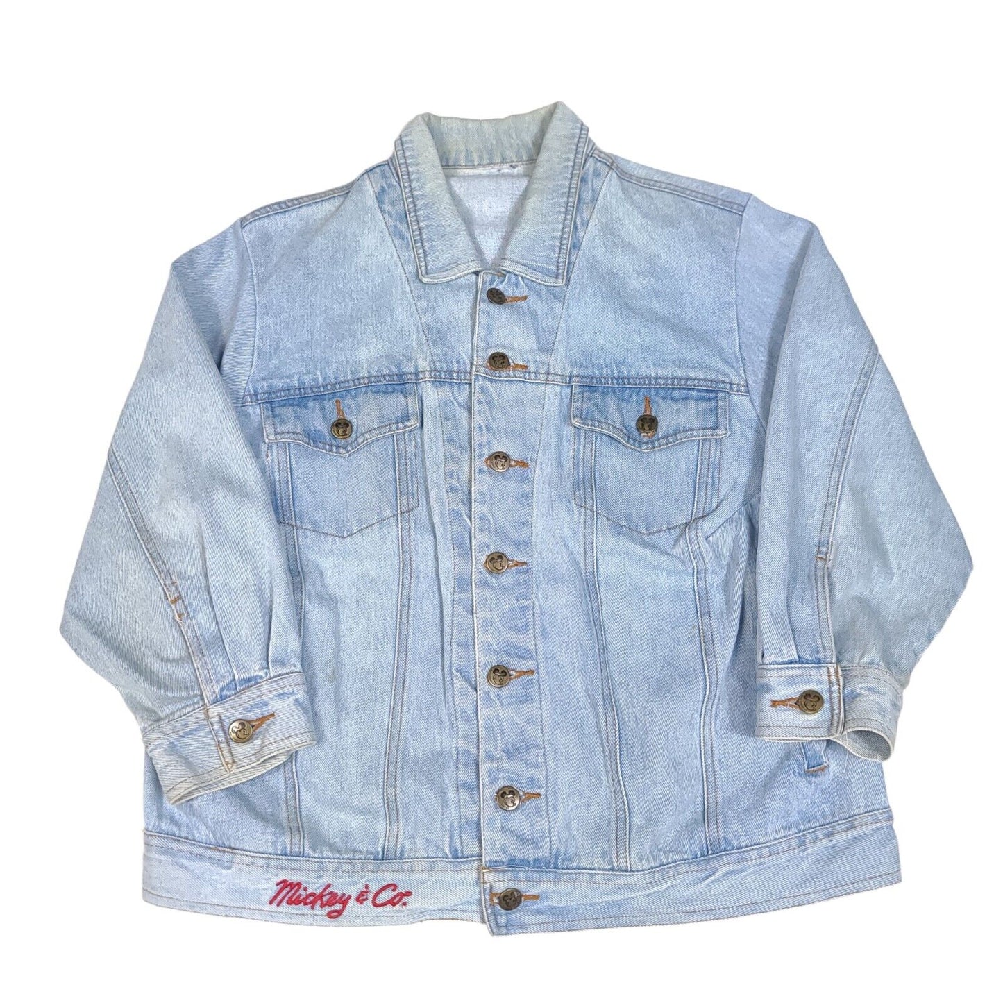 Disney Embroidered Mickey Mouse Denim Jean Jacket