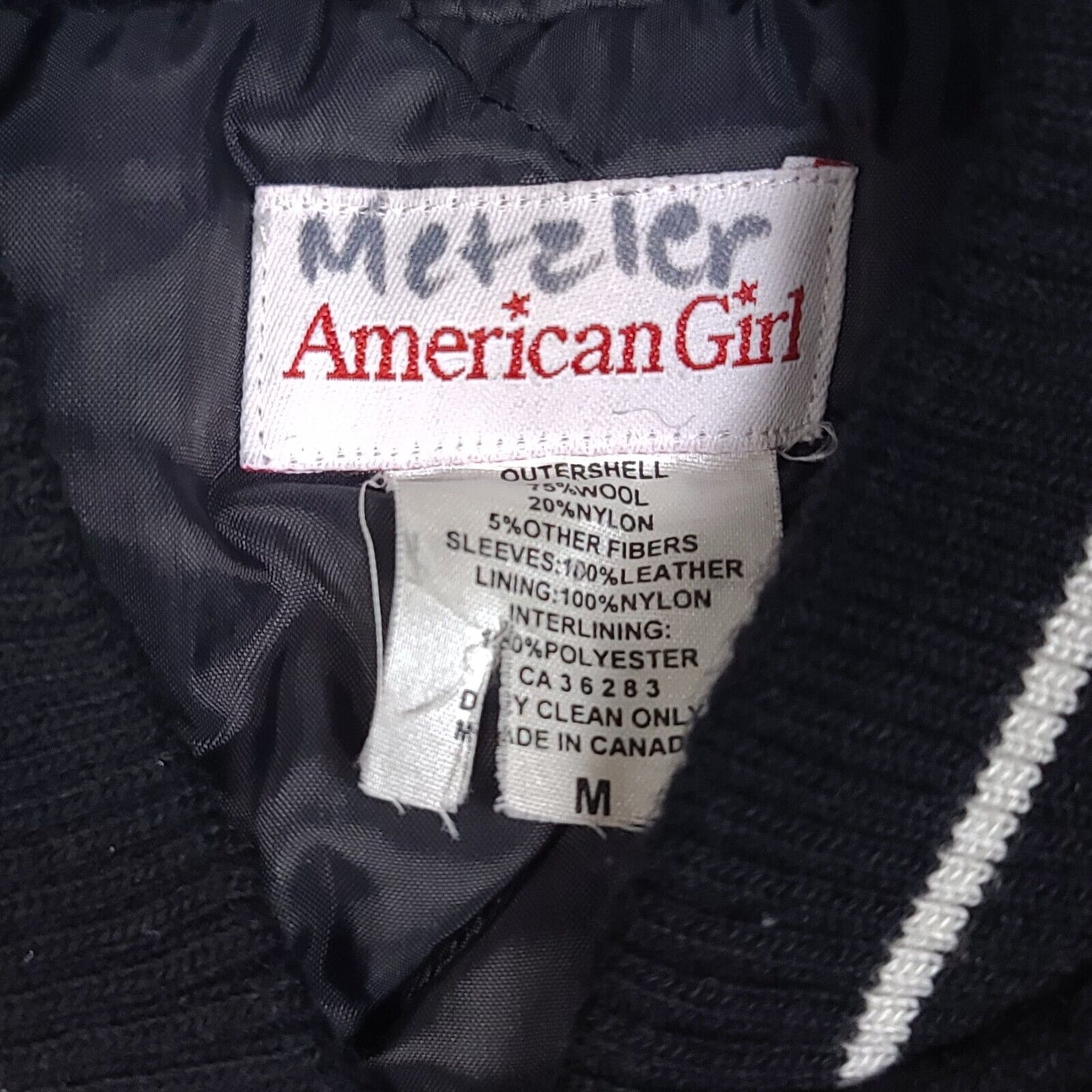 American Girl Place Chicago Black Bomber Varsity Jacket