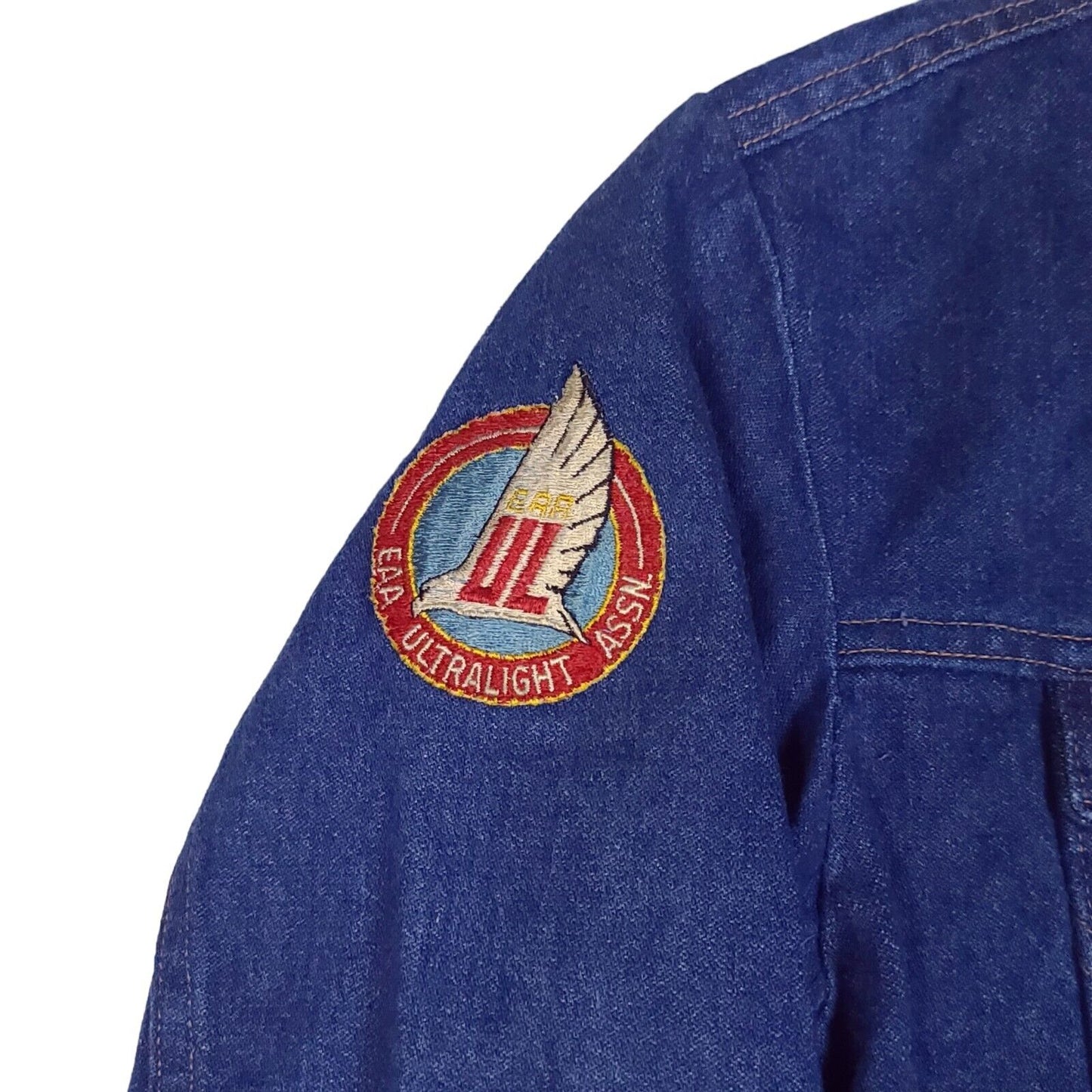 Eaa Experimental Aircraft Association Blue Denim Wrangler Jacket