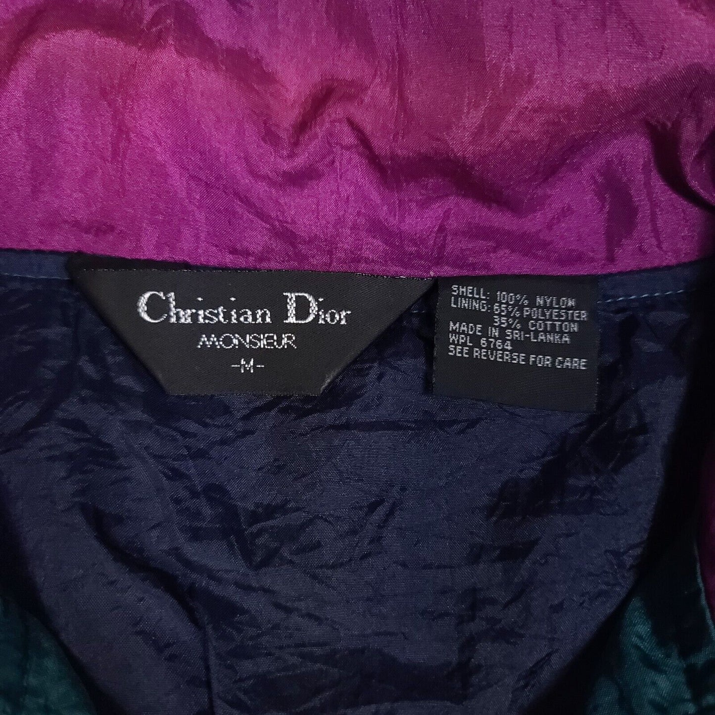Christian Dior Monsieur Color Block Nylon Windbreaker Jacket