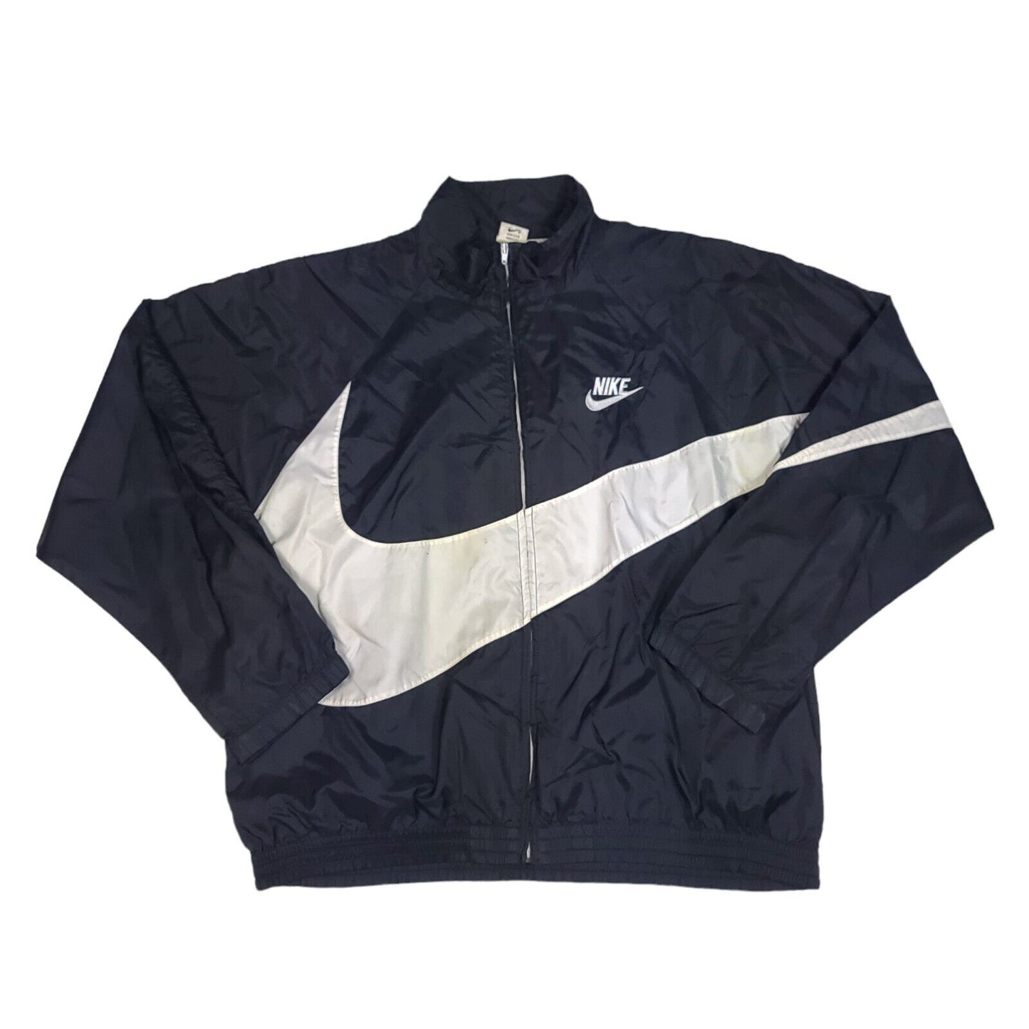 Nike Giant Big Swoosh Black Nylon Windbreaker Jacket