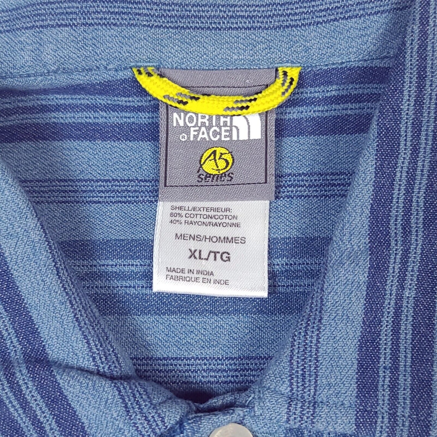 The North Face A5 Blue Striped Button Up Short Sleeve Shirt