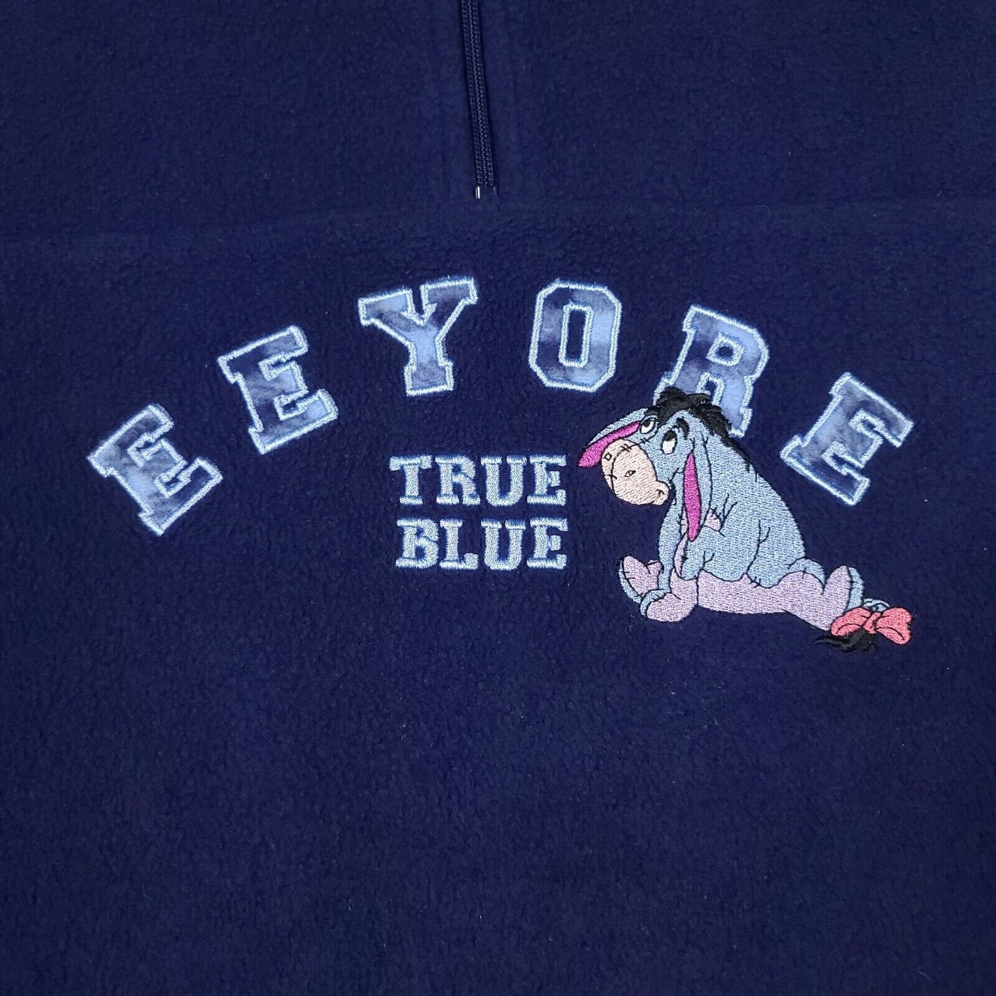 Eeyore Winnie The Pooh Disney Blue Fleece 1/4 Zip Sweater