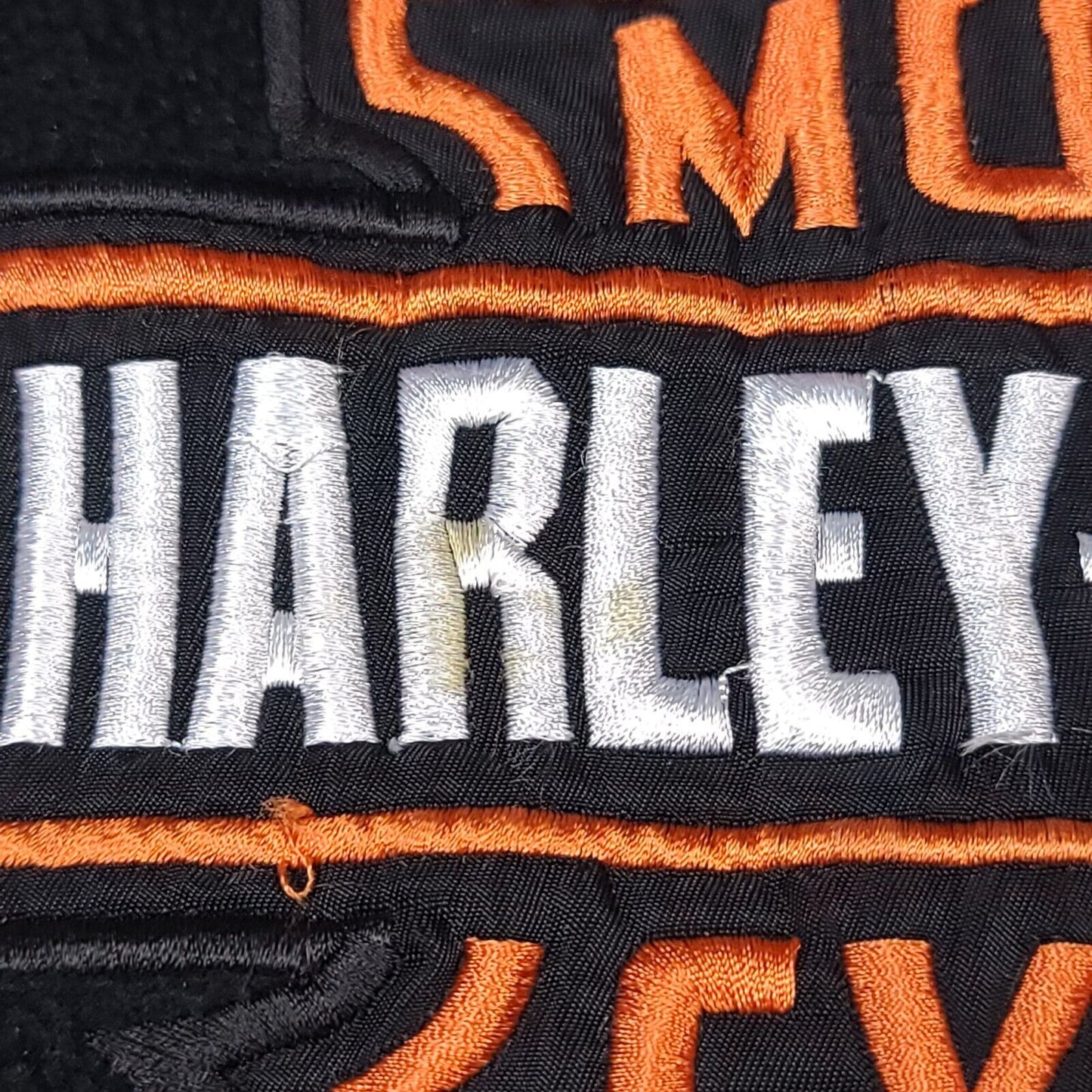 Harley Davidson Motorcycles Black Orange Fleece V Neck Sweater