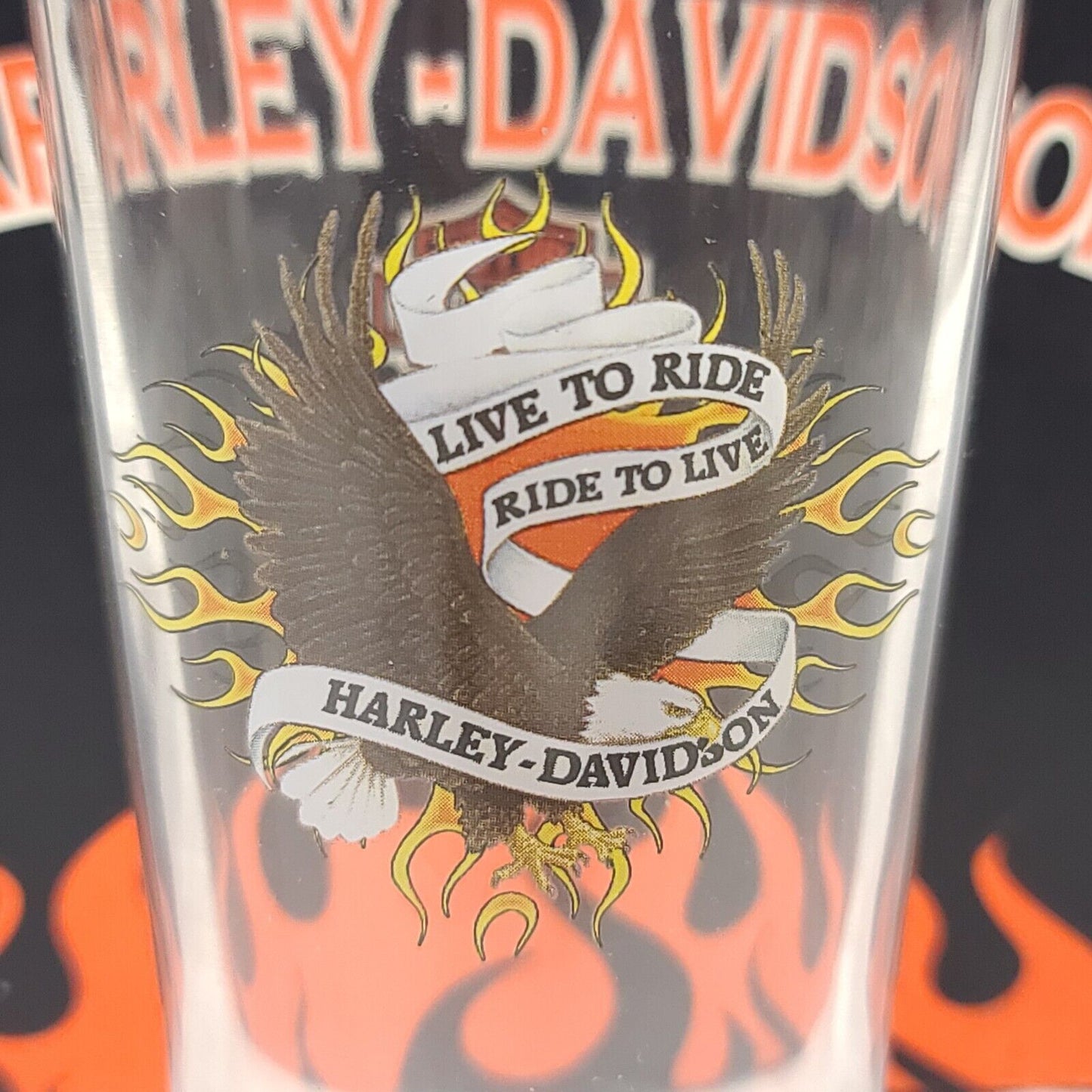 Harley Davidson Set Of 4 Pint Cups W/ Box