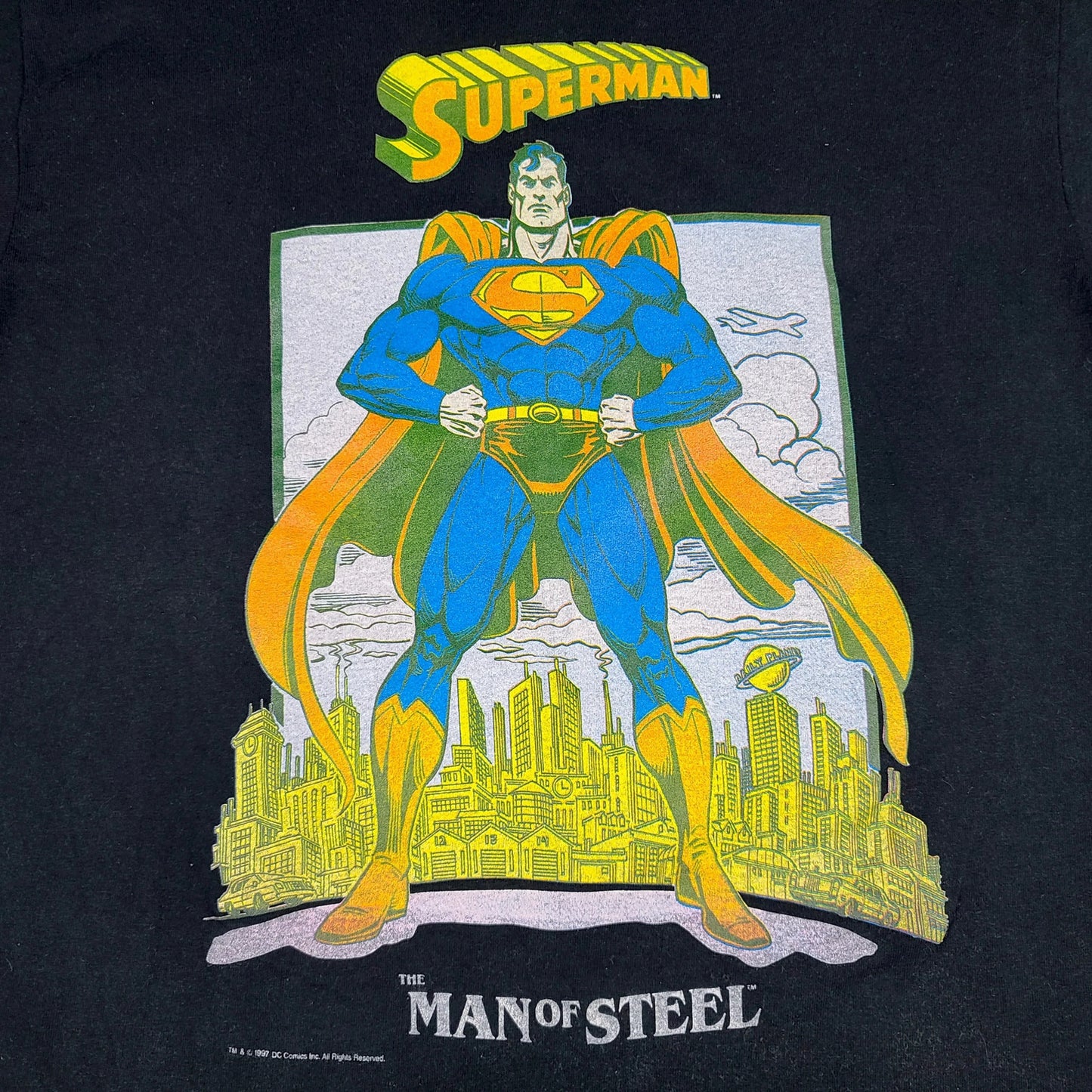 1997 Superman Man Of Steel Dc Comics Graphic T-Shirt