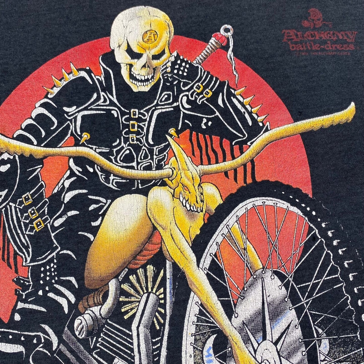 Alchemy Battle-Dress Skeleton Motorcycle T-Shirt