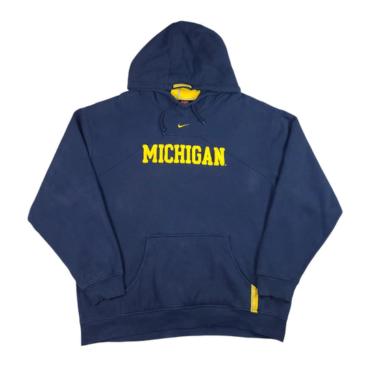 Nike University Of Michigan Blue Middle Swoosh Hoodie