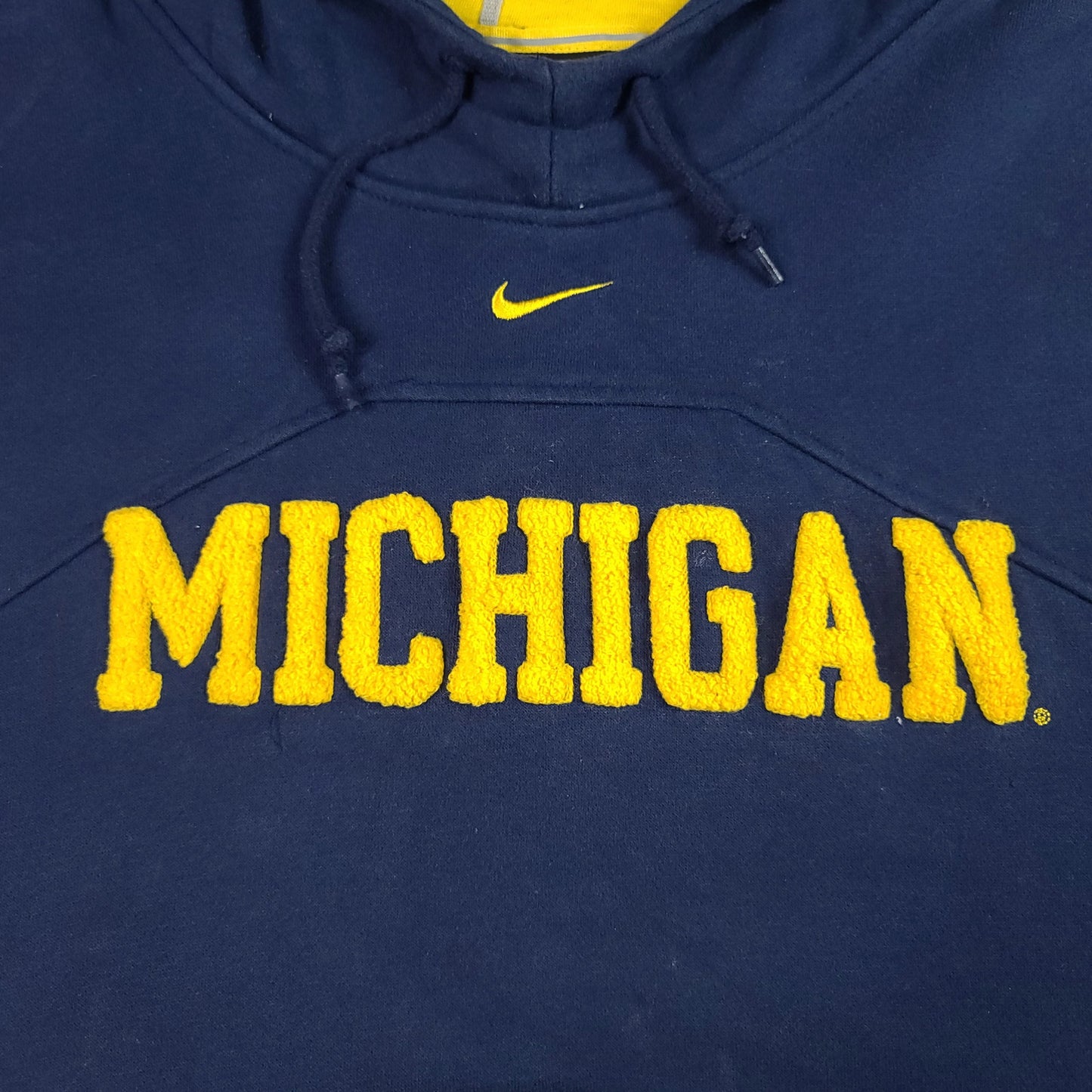 Nike University Of Michigan Blue Middle Swoosh Hoodie