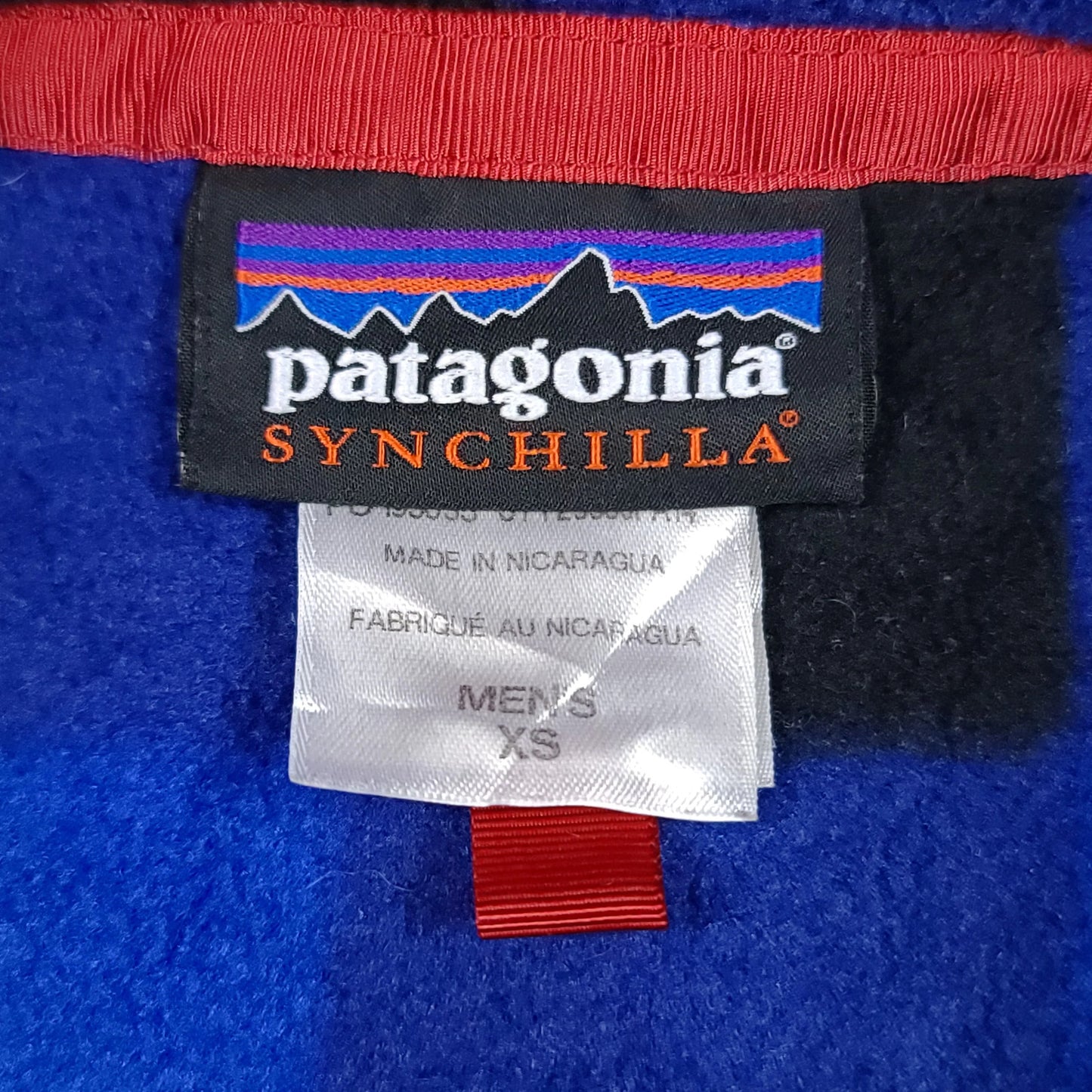 Patagonia Synchilla Blue Plaid Checkered Fleece Sweater