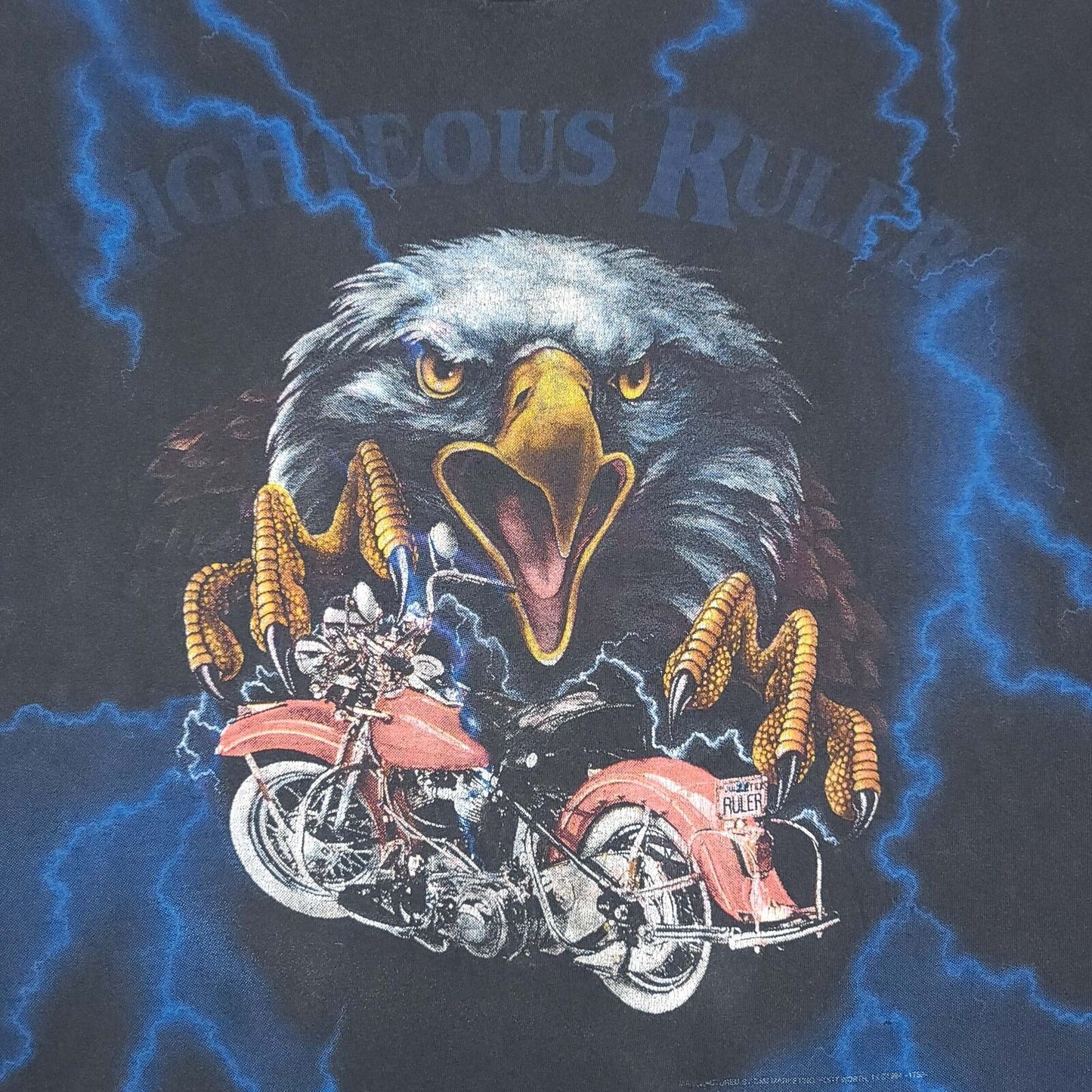 Righteous Ruler Lightning Eagle Motorcycle 3D Emblem Shirt