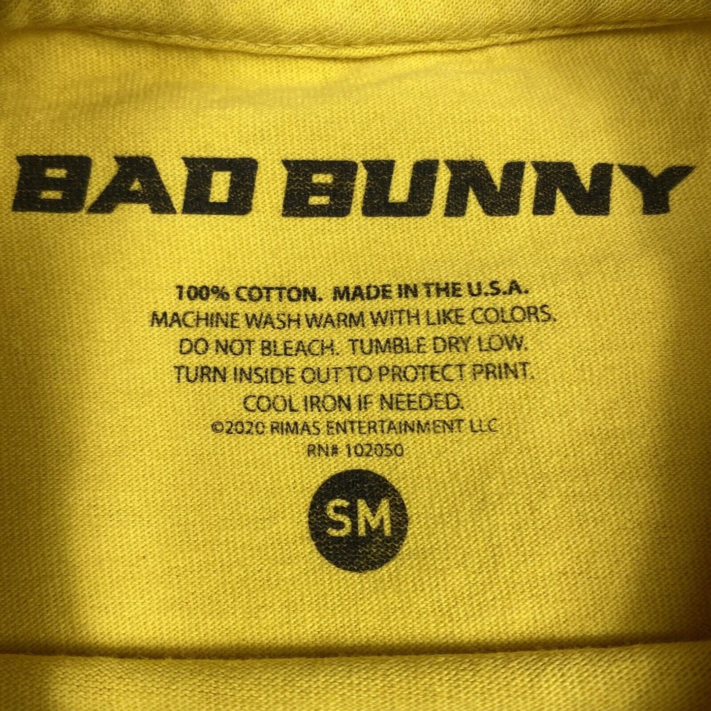 Bad Bunny En Casita Cropped Yellow 2020 Tour Tee