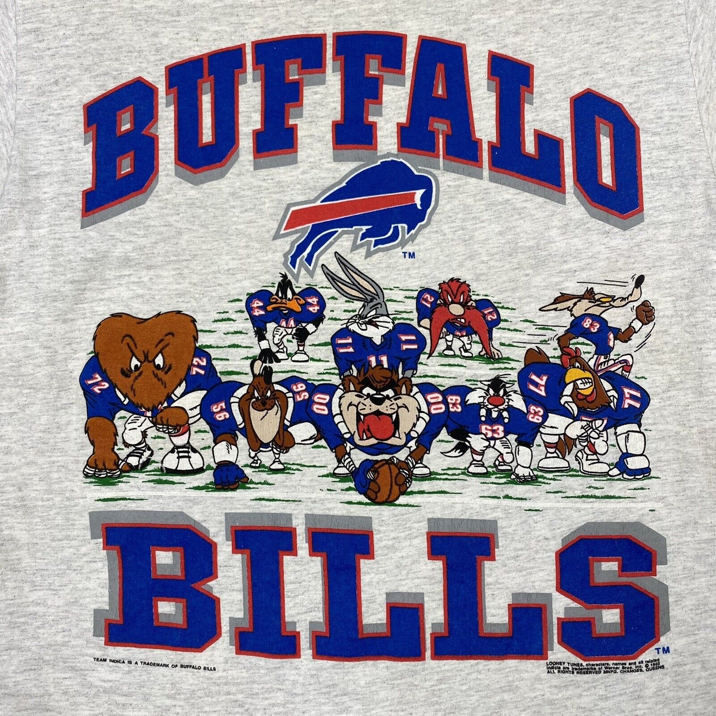 Buffalo Bills Nfl Football Looney Tunes Gray T-Shirt