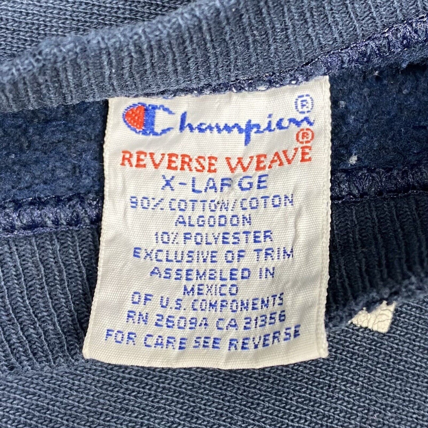 Vintage Kenyon College Navy Blue 90S Champion Reverse Weave Sweatshirt