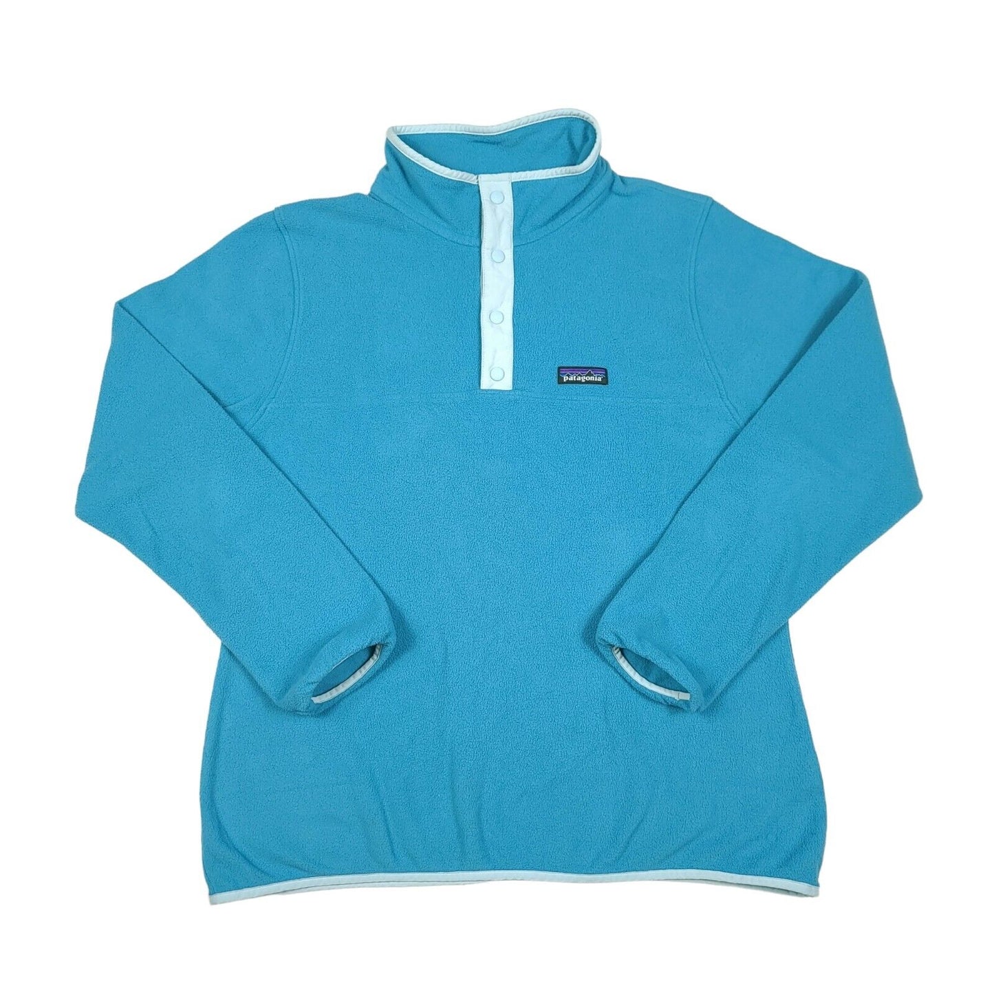 Patagonia Synchilla Blue Fleece Snap Button Sweater