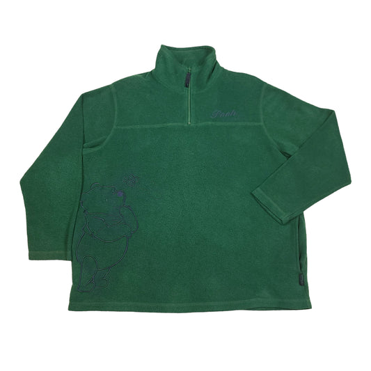 Vitnage Disney Winnie The Pooh Green Fleece 1/4 Zip Sweater